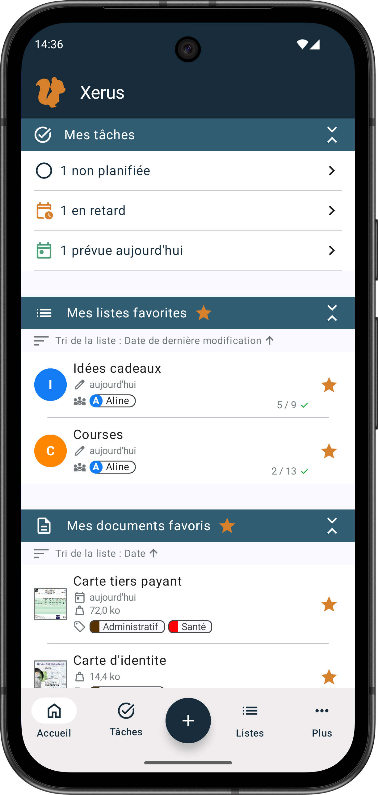Xerus Home on Device